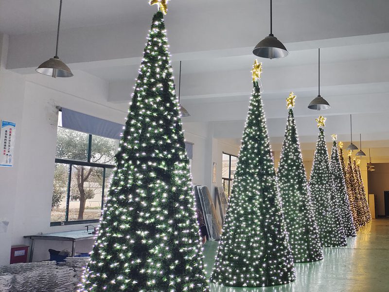 4M waterproof 3D christmas tree motif lights for commercial street decoration