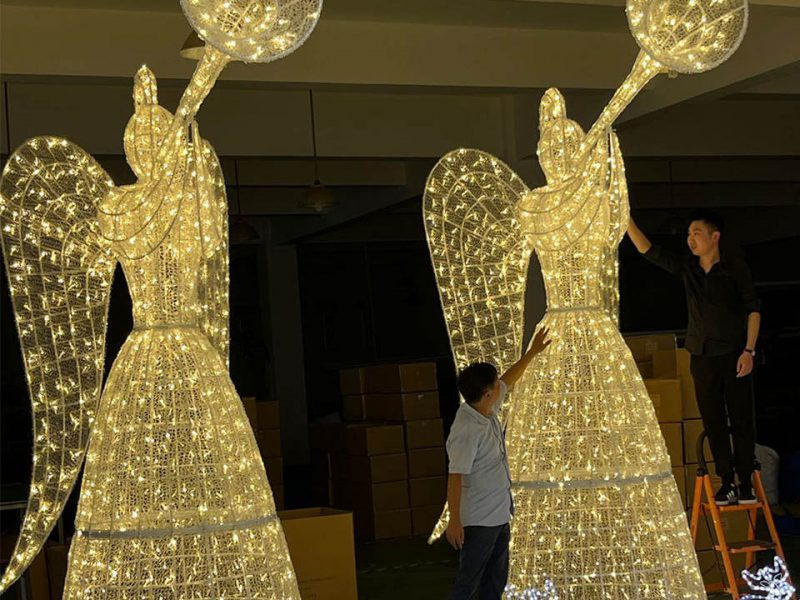 Christmas 3D led angel motif rope Light for holiday decoration