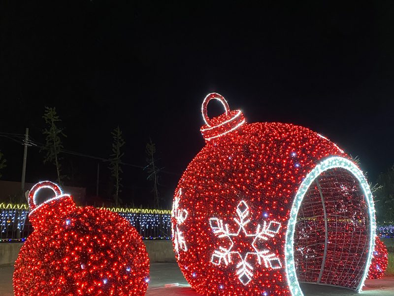 Christmas lighting 3D giant arch ball motif light for street decoration light