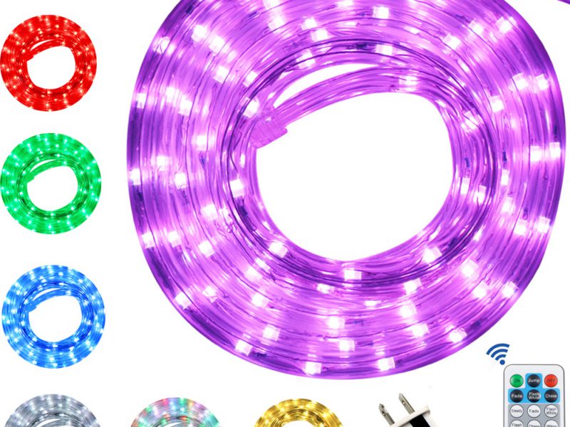 Christmas lighting LED remote control color changing rope light for holiday decoration