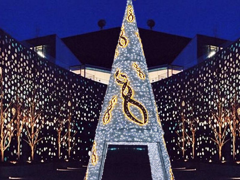 Commercial large 3D LED christmas tree motif lights for holiday decorative lights