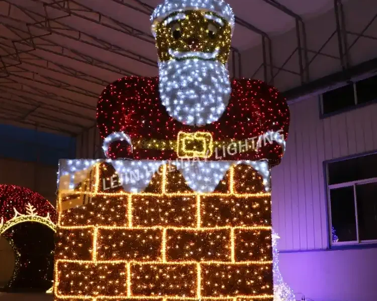 Cost-effective 3D Santa Climbing wall motif light for holiday decorations