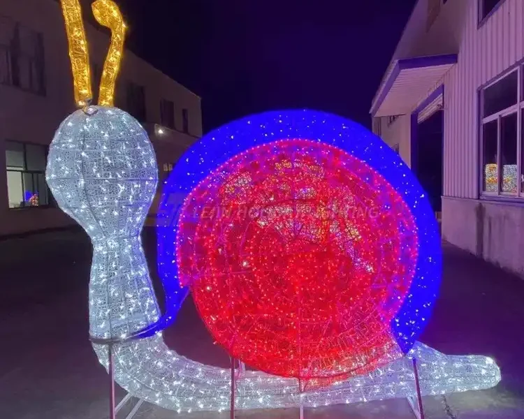 Custom 3D snail motif lights outdoor square decorative lights