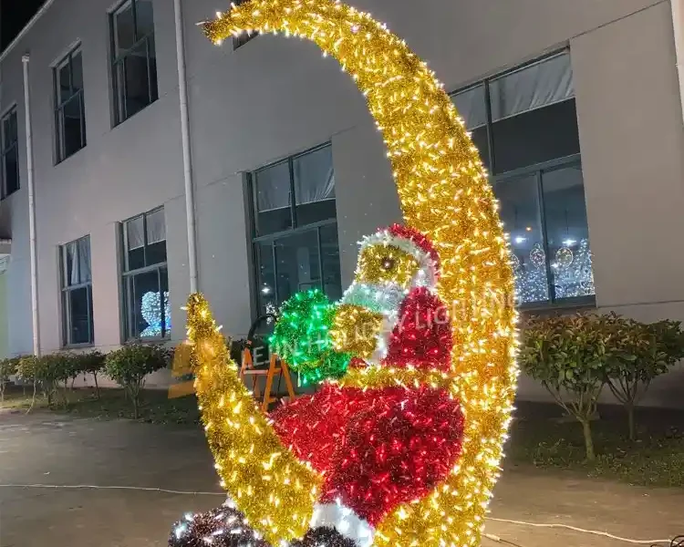 Customisable led 3D old man moon motif light with CE