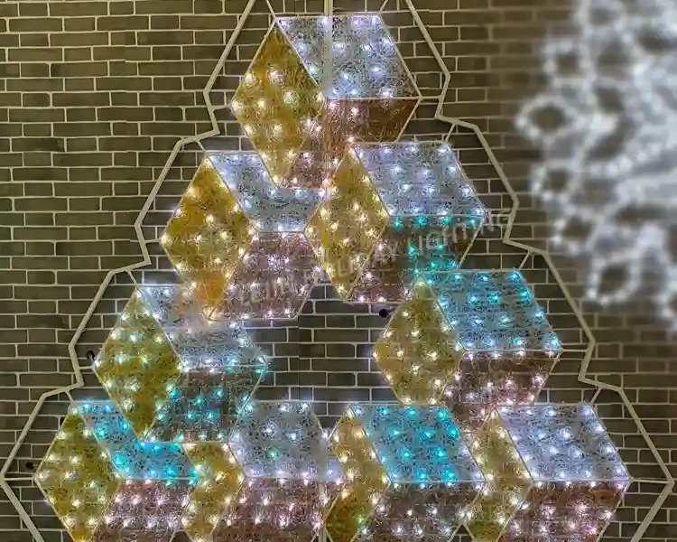 Customized 2D smart triangle motif light decoration indoor waterproof