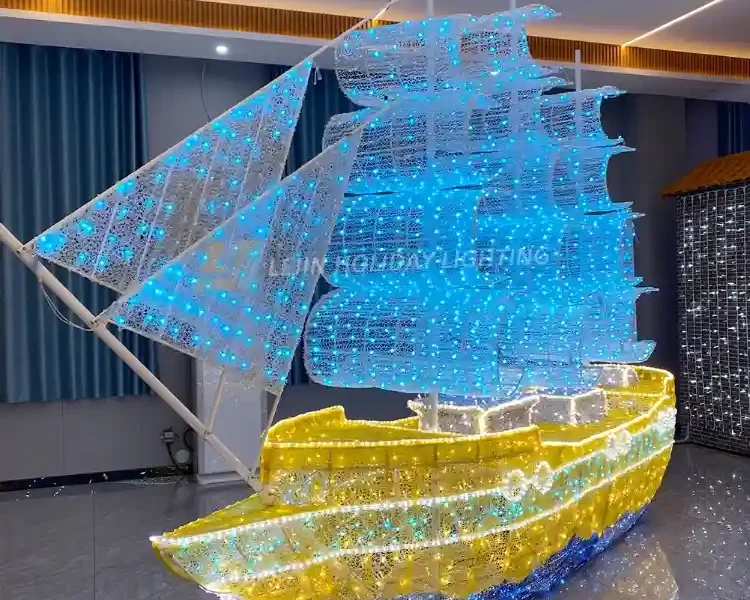 Customized LED 3D boat motif light exporter