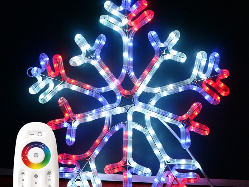 Digital 2D LED snowflake motif lights for christmas decoration for commercial lighting