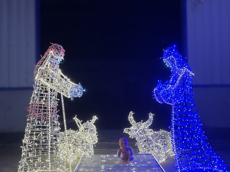 Festival celebrate LED 3D nativity scene luces motif light for christmas decoration