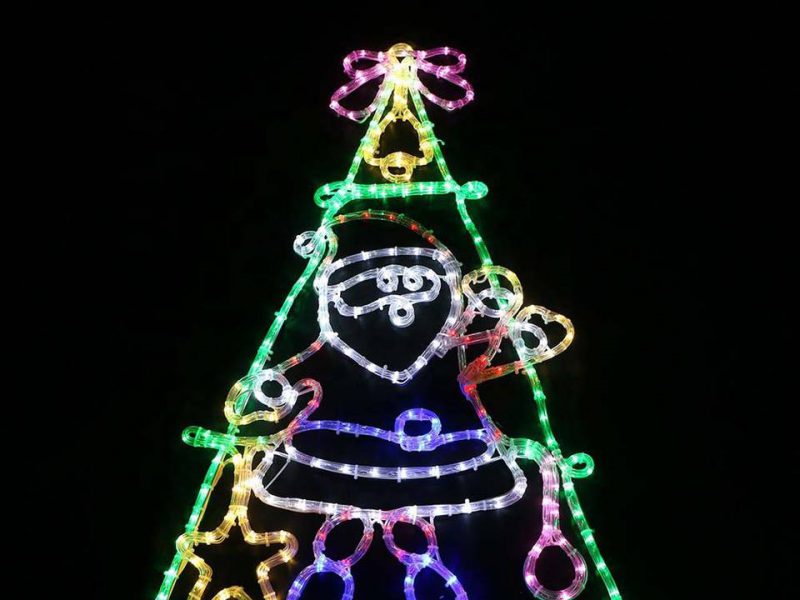 Holiday decoration 2D santa claus and tree motif lights for waterproof theme lights