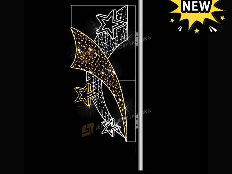 New Design Dynamic Flashing Star Pole Motif Lights