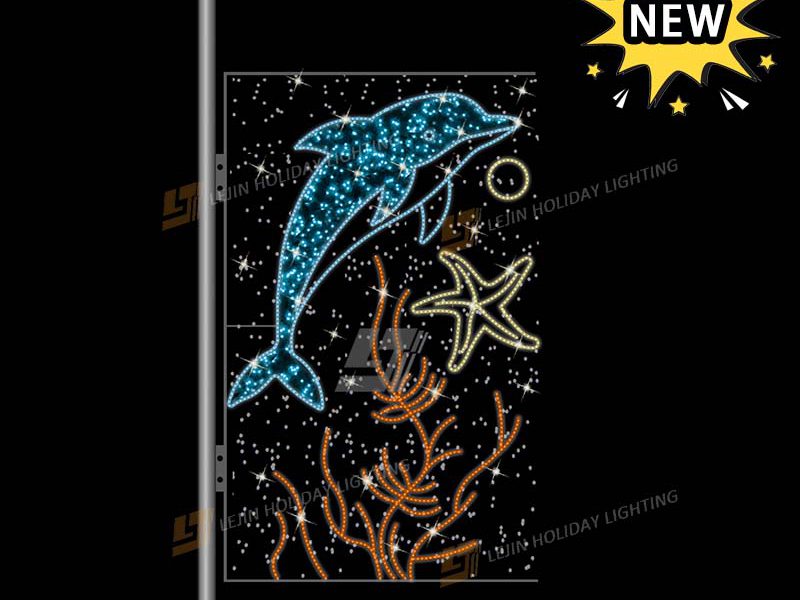 New Design Ocean Theme Dolphin Pole Motif Light