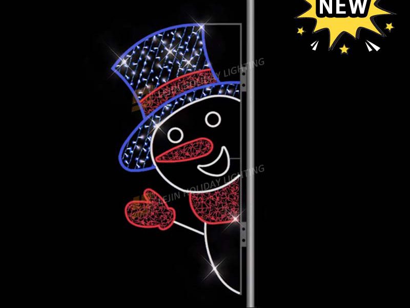 New Design Snowman Decoration Pole Motif Light