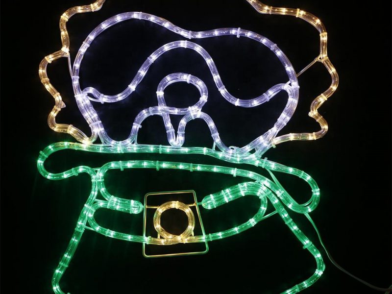 Rope light 2D christmas hat pattern motif light with outdoor decoration