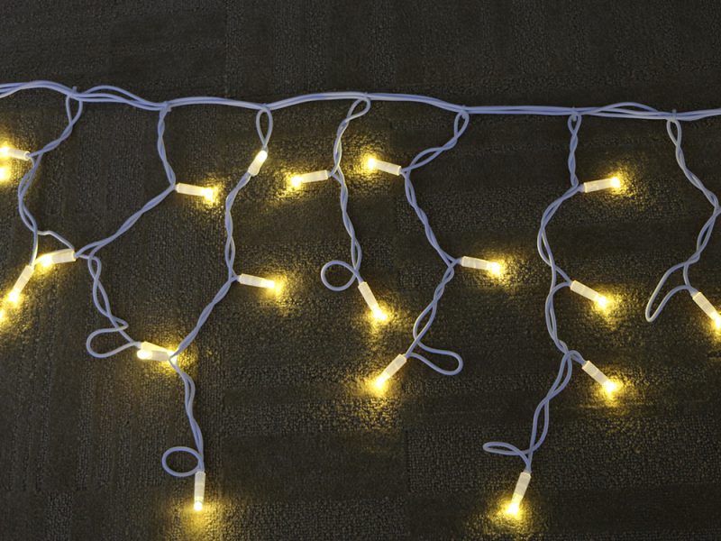 Rubber safety waterproof led icicle string lights warm white for Christmas decorative lights