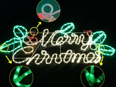 Wholesale LED 2D Merry Christmas motif light with CE